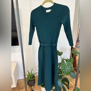Women’s ELIZA J Nordstrom Fit and Flare Teal Sweater Midi Dress ~ Small